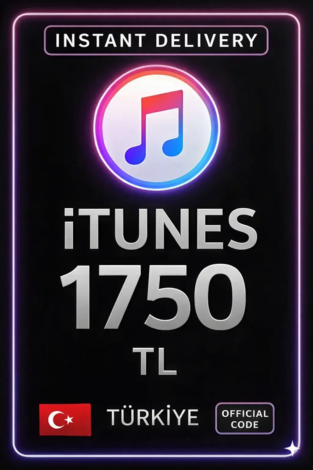 iTunes Hediye Kartı 1750 TL Bakiye iTunes Hediye Kartı 1750 TL Bakiye