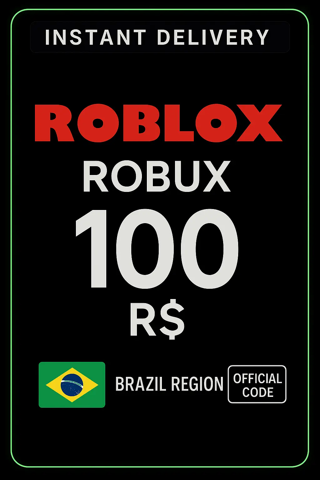 Cartão-presente Roblox de R$100 Cartão-presente Roblox de R$100