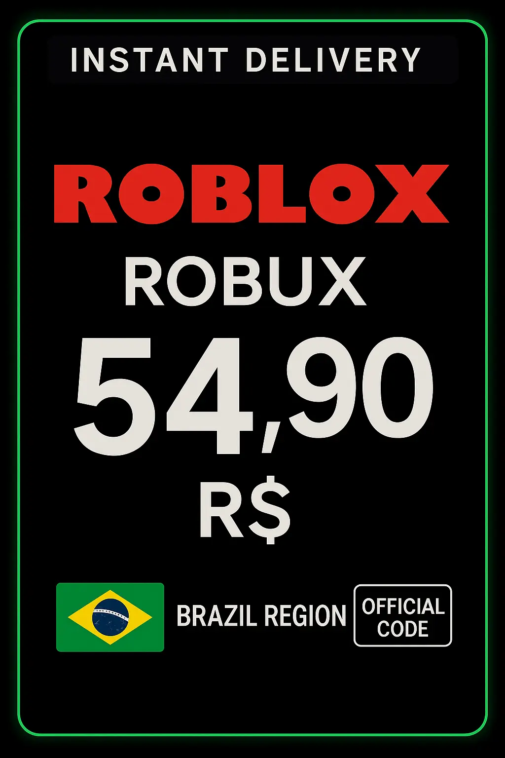 Cartão-presente Roblox R$54,90 (800 Robux) Cartão-presente Roblox R$54,90 (800 Robux)