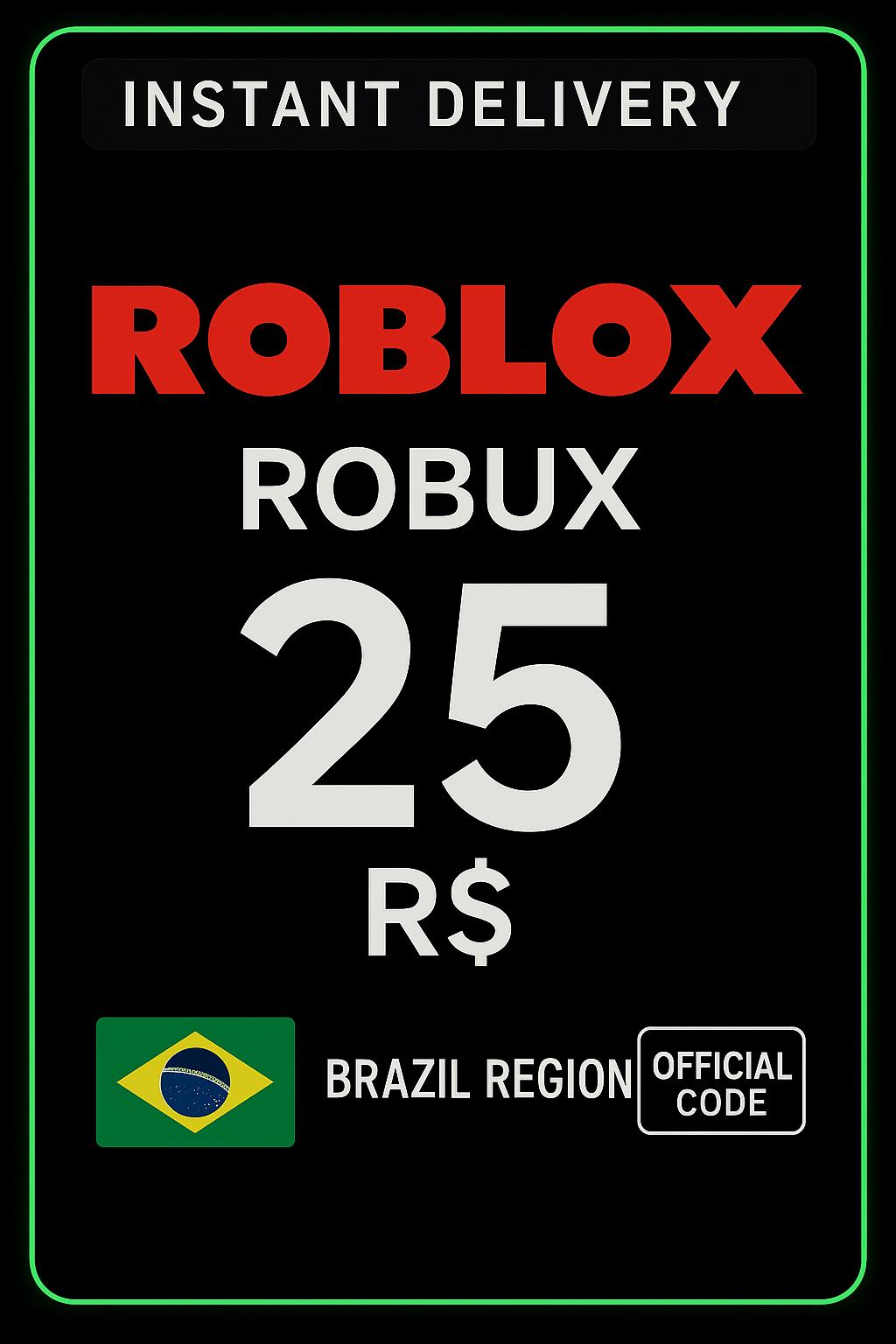Cartão Presente Roblox R$25