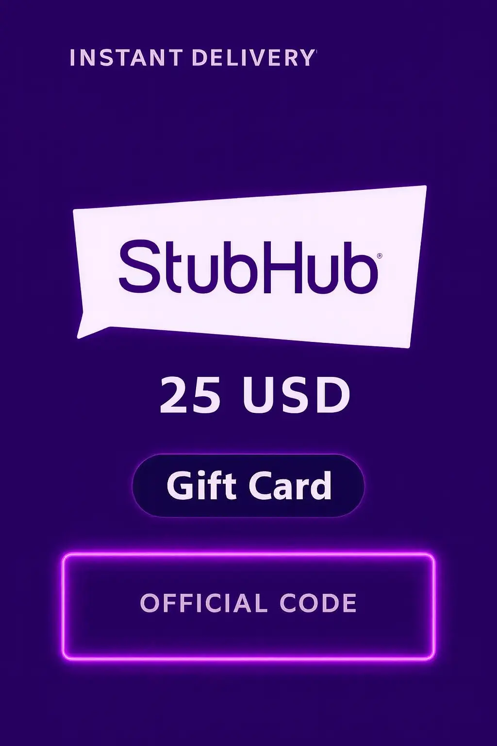 StubHub Geschenkkarten - 25$ StubHub Geschenkkarten - 25$
