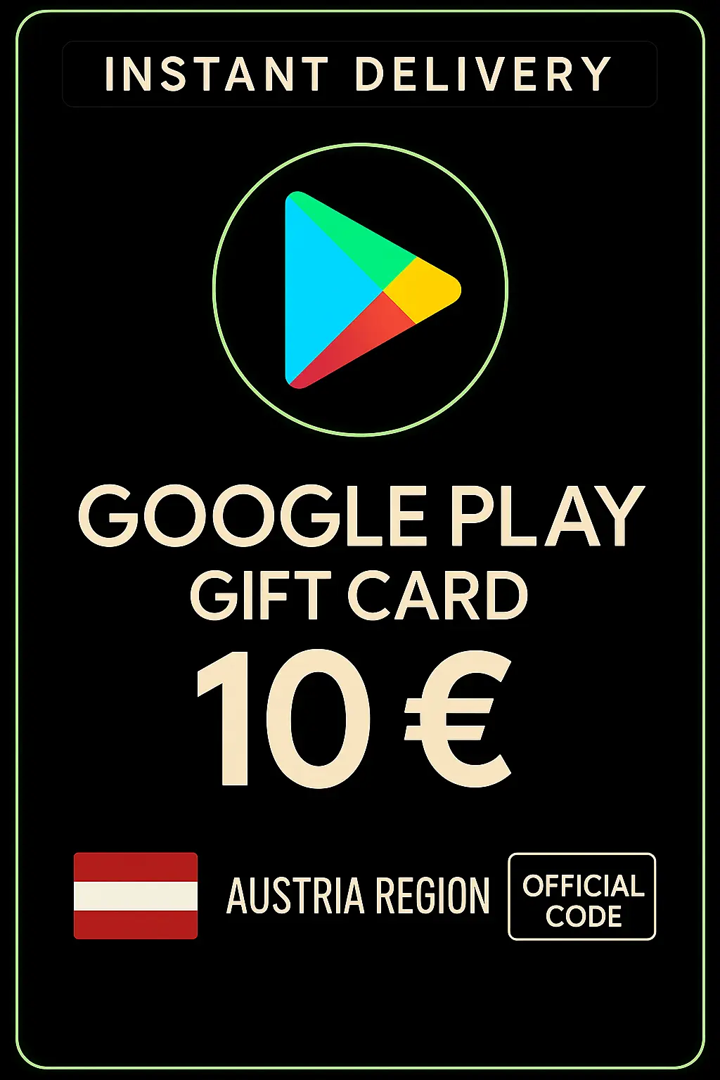 Tarjeta de Regalo de Google Play Austria 10 € AT Tarjeta de Regalo de Google Play Austria 10 € AT