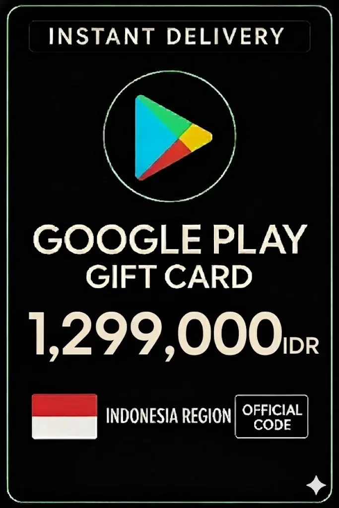 Thẻ quà tặng Google Play - Indonesia IDR 1.299.000 Thẻ quà tặng Google Play - Indonesia IDR 1.299.000