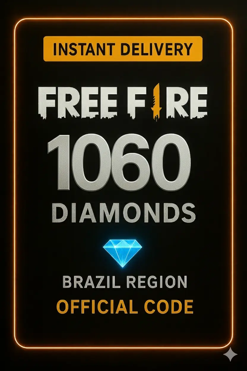 Free Fire - 1060 Berlian Kode + 10% Bonus Brasil Free Fire - 1060 Berlian Kode + 10% Bonus Brasil