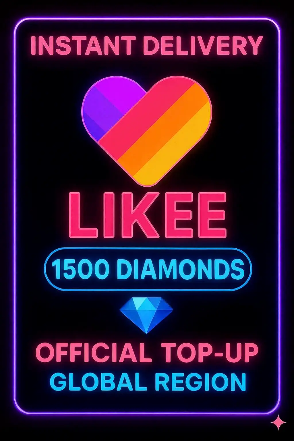 Likee 1500 Diamonds Top-Up (Global) Likee 1500 Diamonds Top-Up (Global)