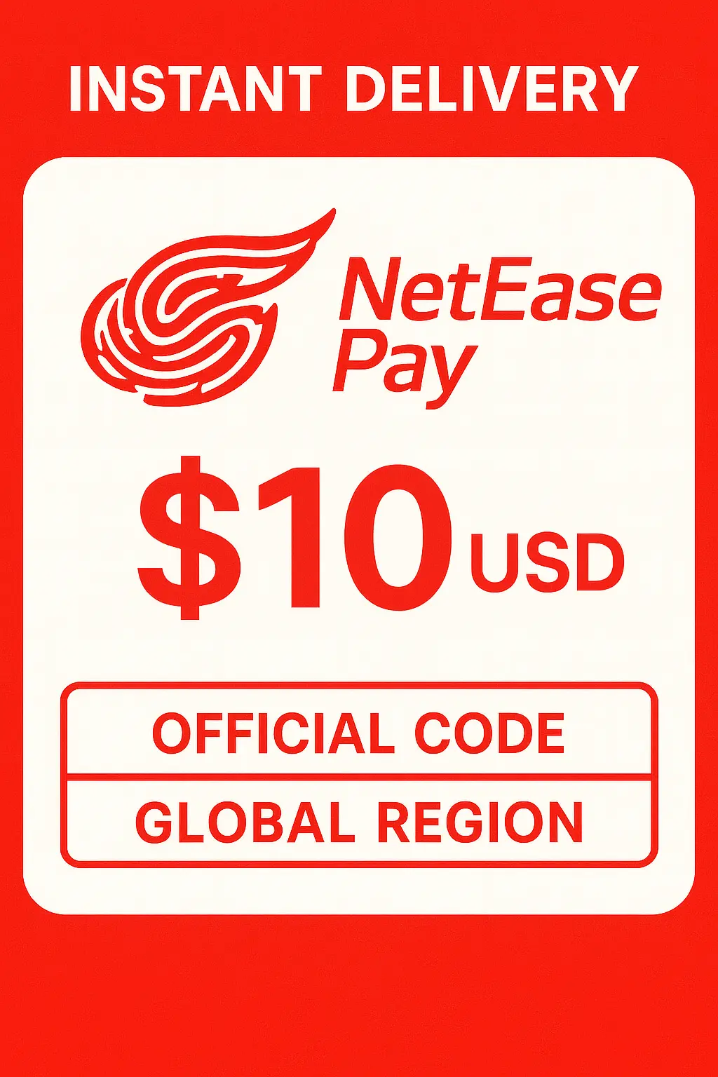 NetEase Pay Gift Card - 10$ USD NetEase Pay Gift Card - 10$ USD
