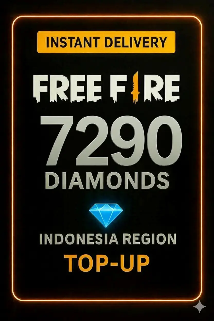 Free Fire 7290 Diamonds Top-Up (Indonesia) Free Fire 7290 Diamonds Top-Up (Indonesia)