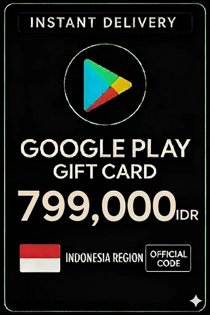 Thẻ quà tặng Google Play - Indonesia IDR 799.000 Thẻ quà tặng Google Play - Indonesia IDR 799.000