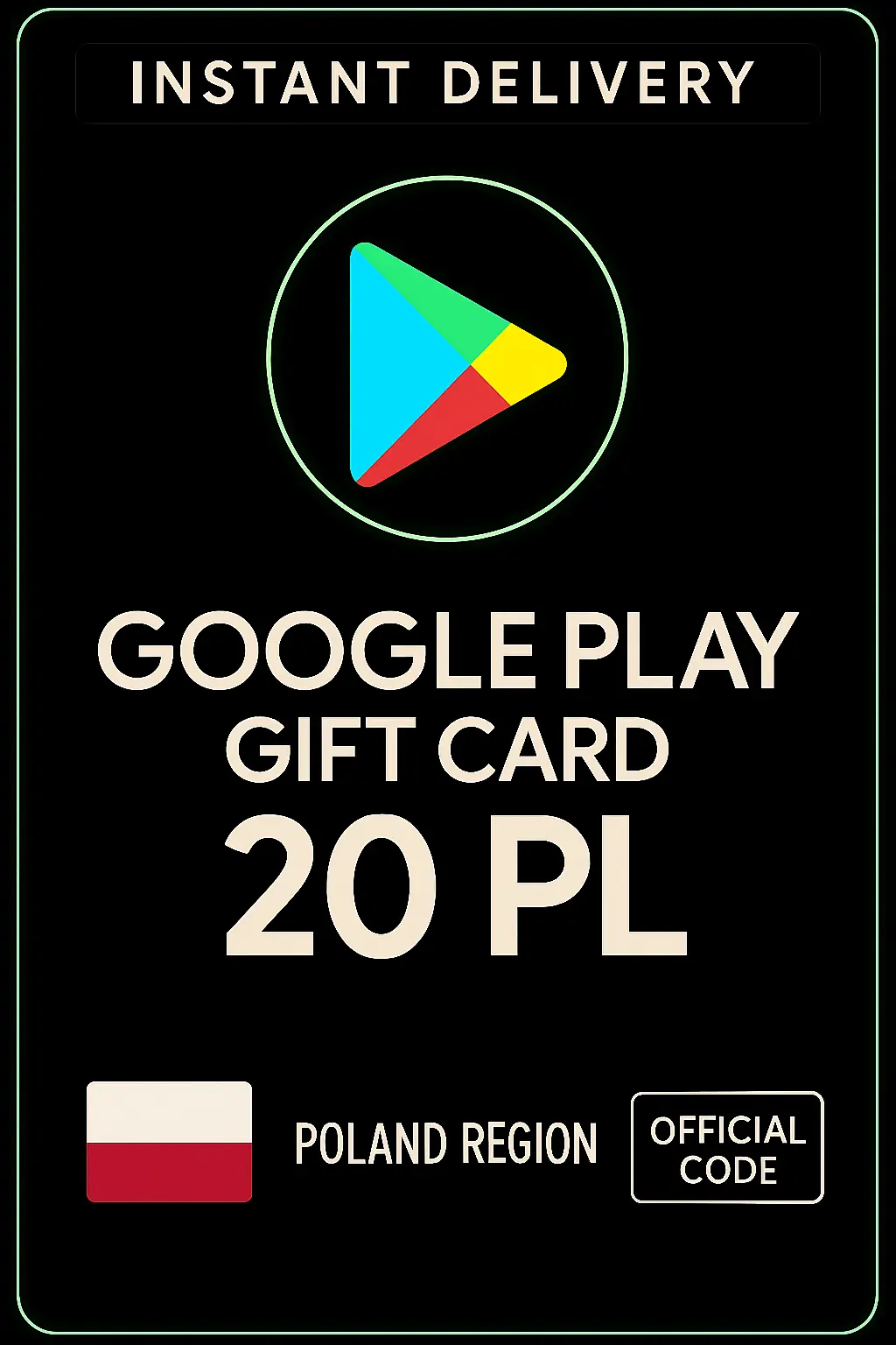 Google Play Karta Podarunkowa - Polska PL 20 Google Play Karta Podarunkowa - Polska PL 20