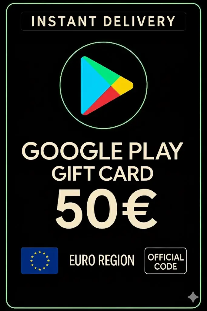 Google Play-presentkort - Europa 50 € Google Play-presentkort - Europa 50 €