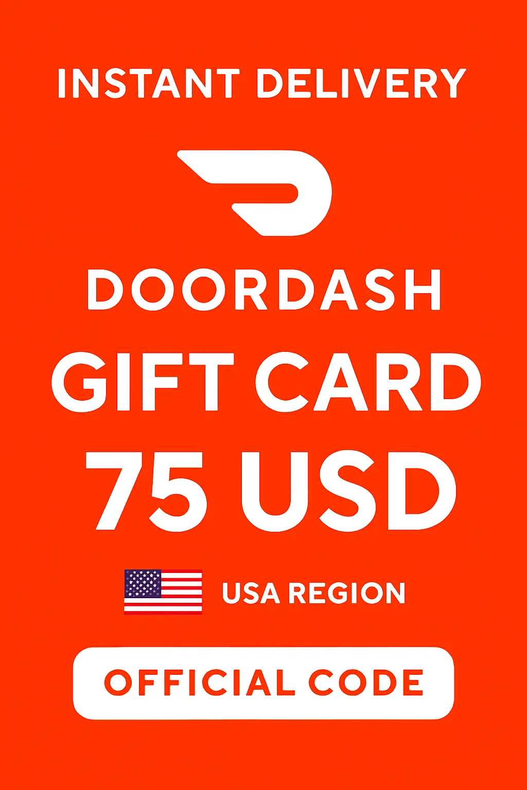 Κάρτες Δώρων DoorDash - 75$ Κάρτες Δώρων DoorDash - 75$