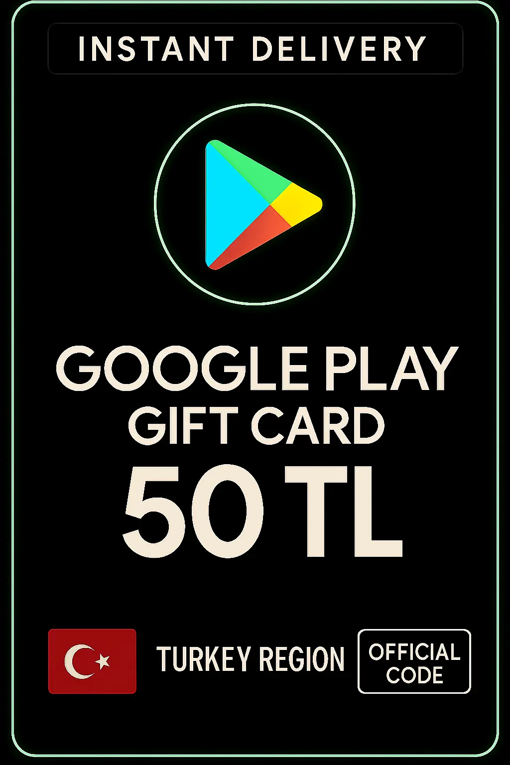 Google Play hediye kodu 50 TL Google Play hediye kodu 50 TL
