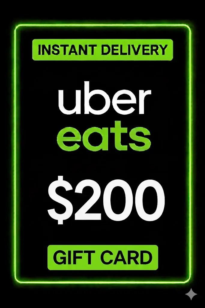 Uber Eats Cadeaubon - 200$ Uber Eats Cadeaubon - 200$