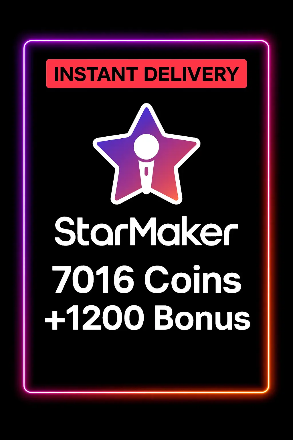 StarMaker 7016 Coins + 1200 Bonus Top Up StarMaker 7016 Coins + 1200 Bonus Top Up