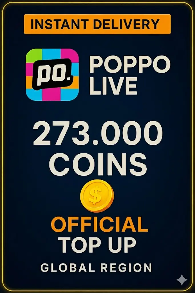 Poppo Live - 273000 Coins (Top-Up) Poppo Live - 273000 Coins (Top-Up)