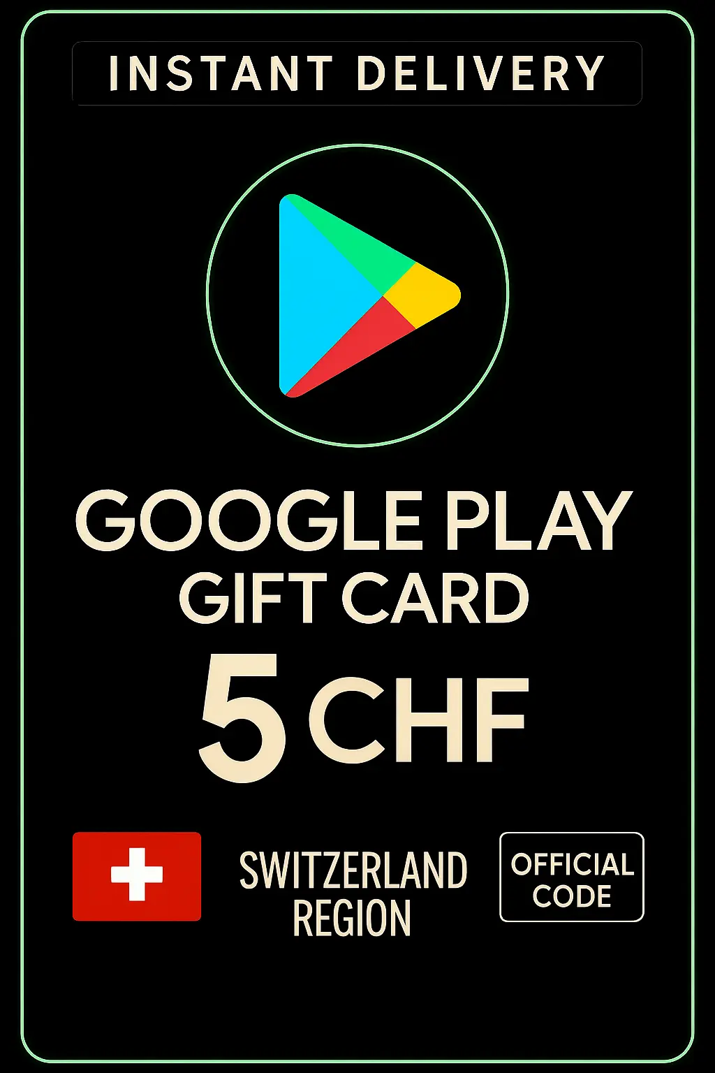 Google Play Gift Card - Switzerland CHF 5 Google Play Gift Card - Switzerland CHF 5