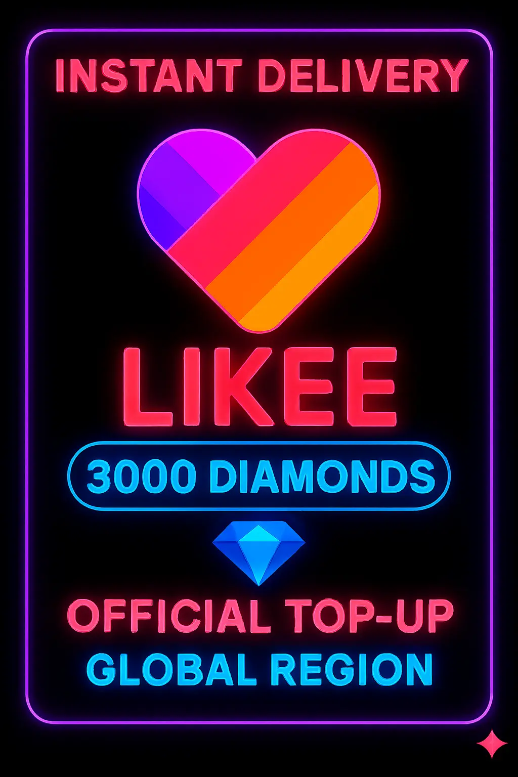 Likee 3000 Diamonds Top-Up (Global) Likee 3000 Diamonds Top-Up (Global)