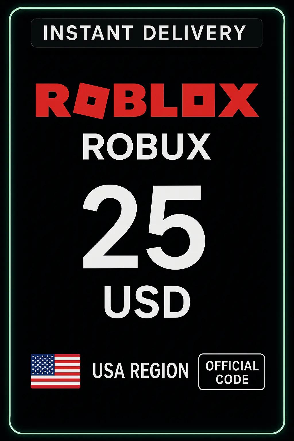 Carte de jeu Roblox 25 USD (États-Unis) Carte de jeu Roblox 25 USD (États-Unis)