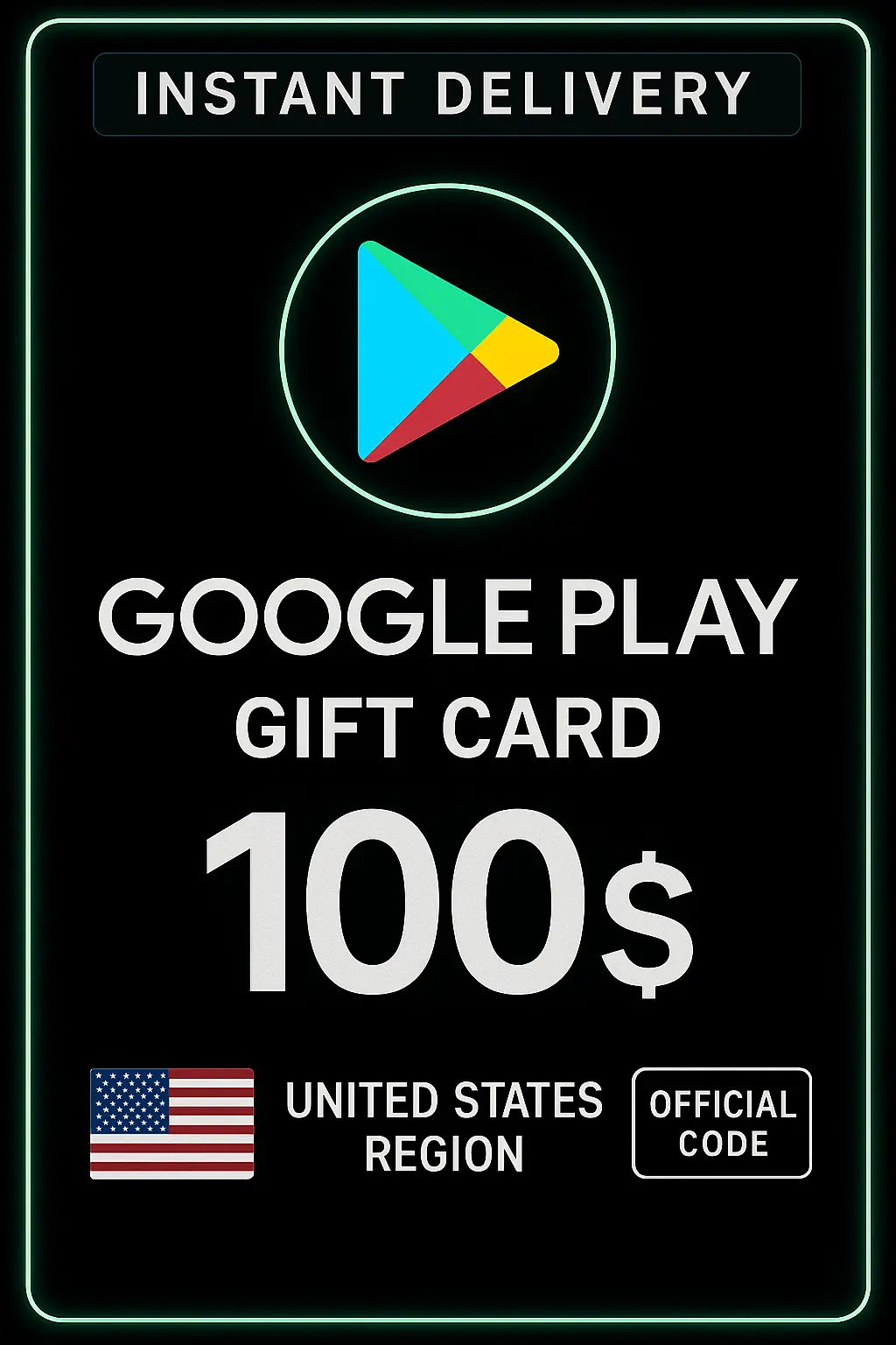 Подарочная карта Google Play - Соединенные Штаты 100 $ Подарочная карта Google Play - Соединенные Штаты 100 $