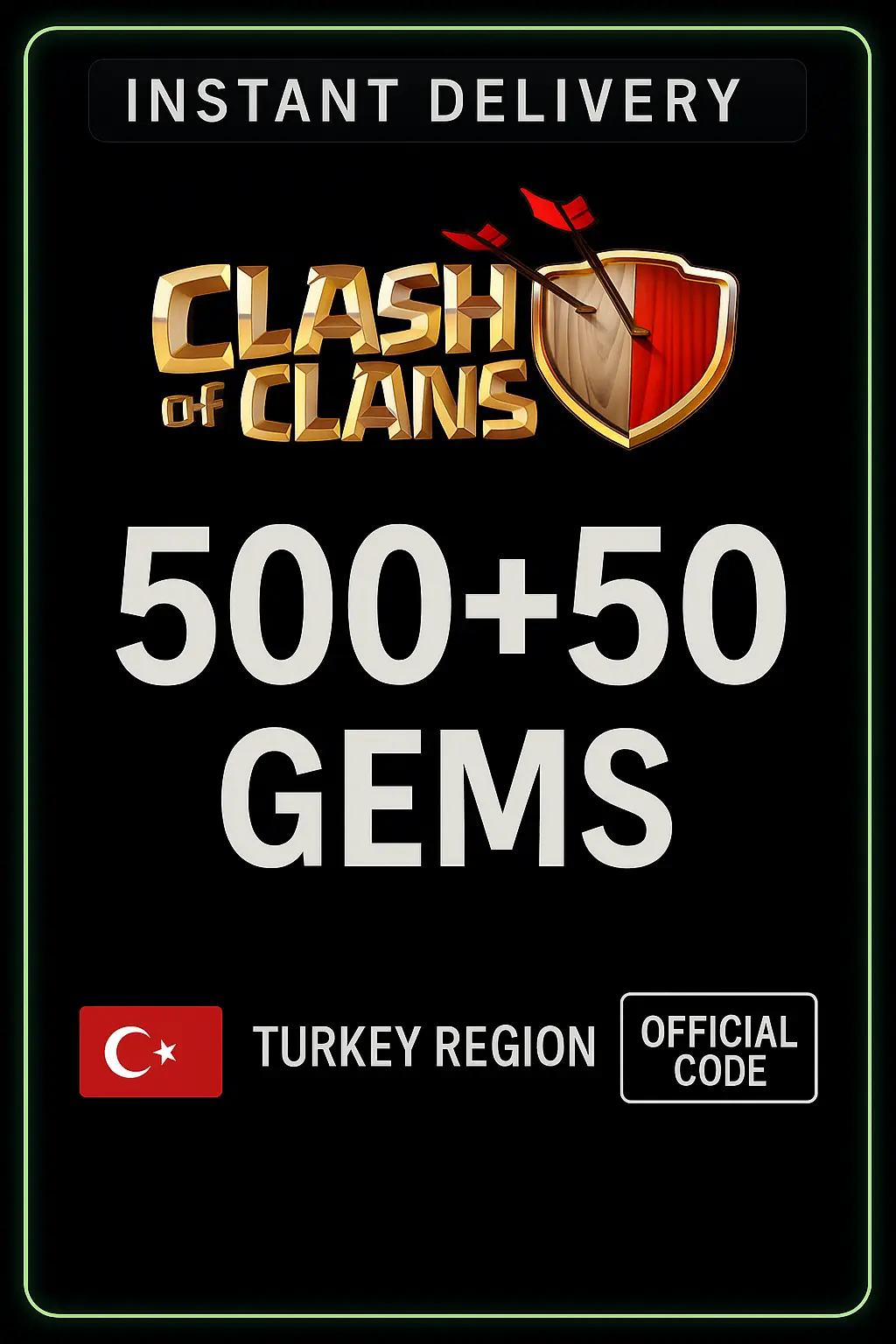 Clash of Clans - 500 + 50 Permata (Isi Ulang) - Turki Clash of Clans - 500 + 50 Permata (Isi Ulang) - Turki