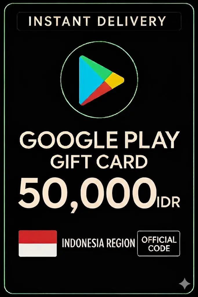 Thẻ Quà Tặng Google Play - Indonesia IDR 50.000 Thẻ Quà Tặng Google Play - Indonesia IDR 50.000