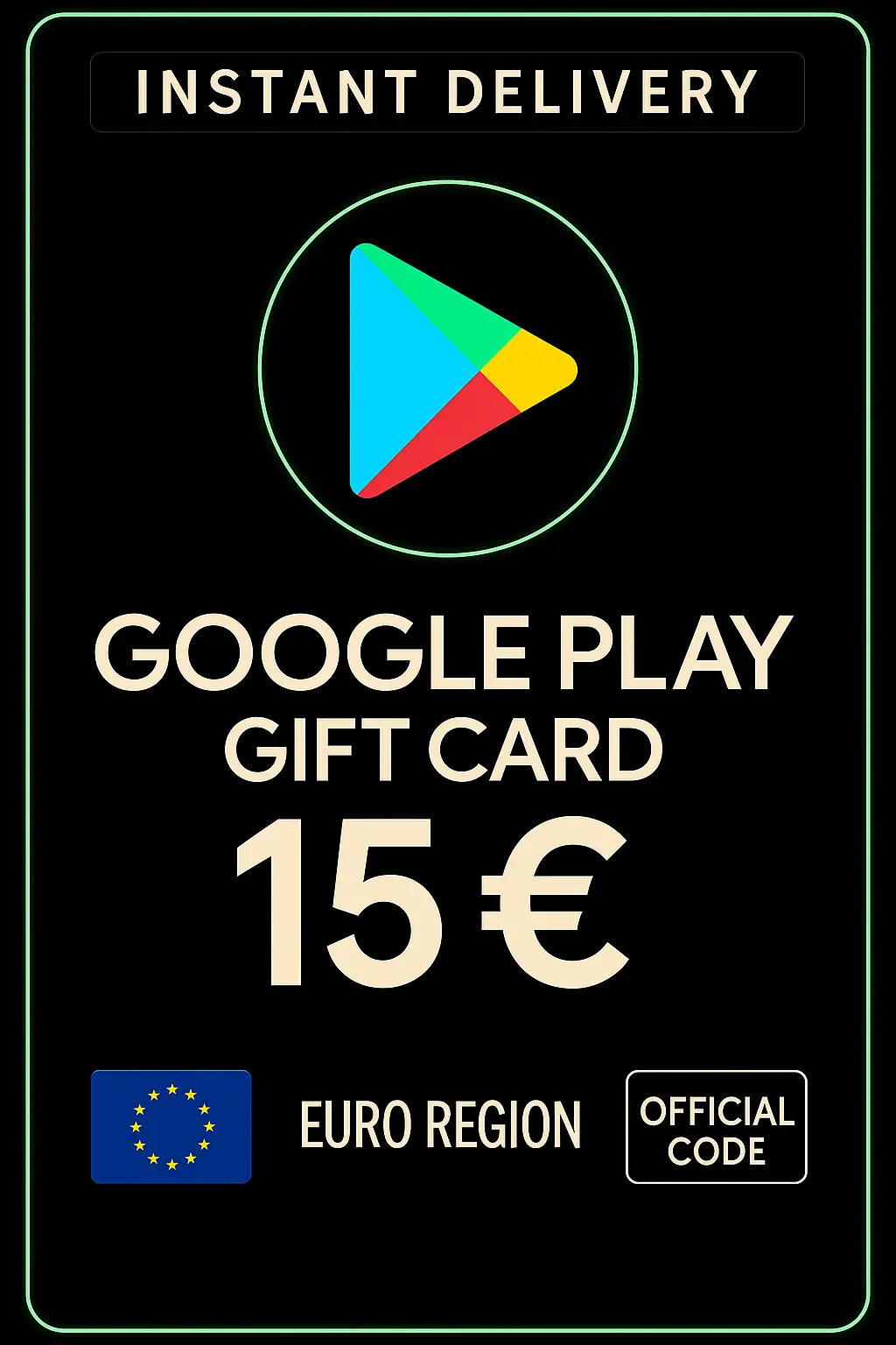 Google Play-gåvokort - Europa 15 € Google Play-gåvokort - Europa 15 €