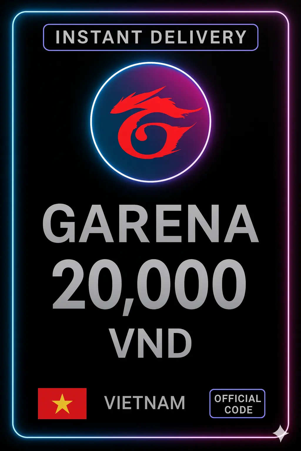 Garena Shells 20.000 VND (VD) Garena Shells 20.000 VND (VD)