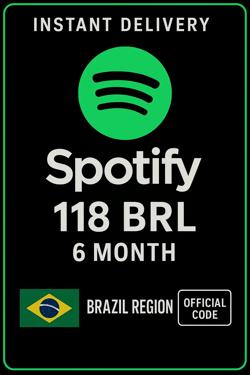 Spotify Brasil 118 BRL - 6 Monate Spotify Brasil 118 BRL - 6 Monate