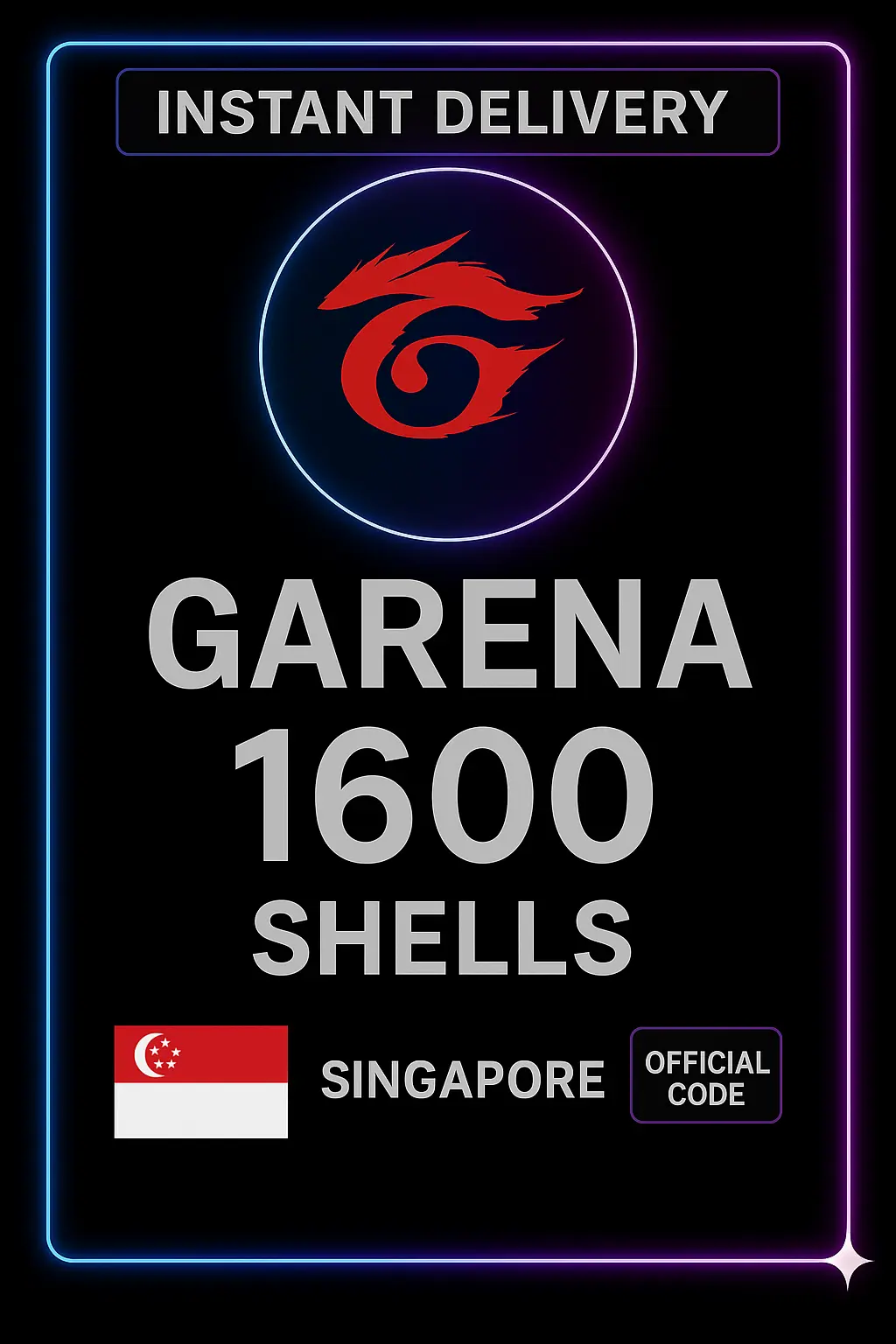 1600 Garena Shells (SG) 1600 Garena Shells (SG)