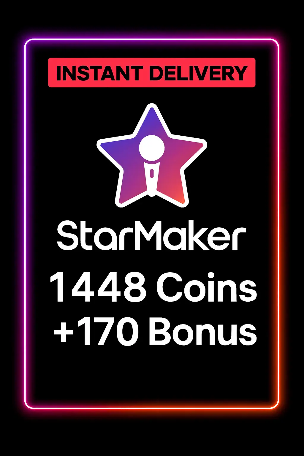 StarMaker 1448 Coins + 170 Bonus Top Up StarMaker 1448 Coins + 170 Bonus Top Up