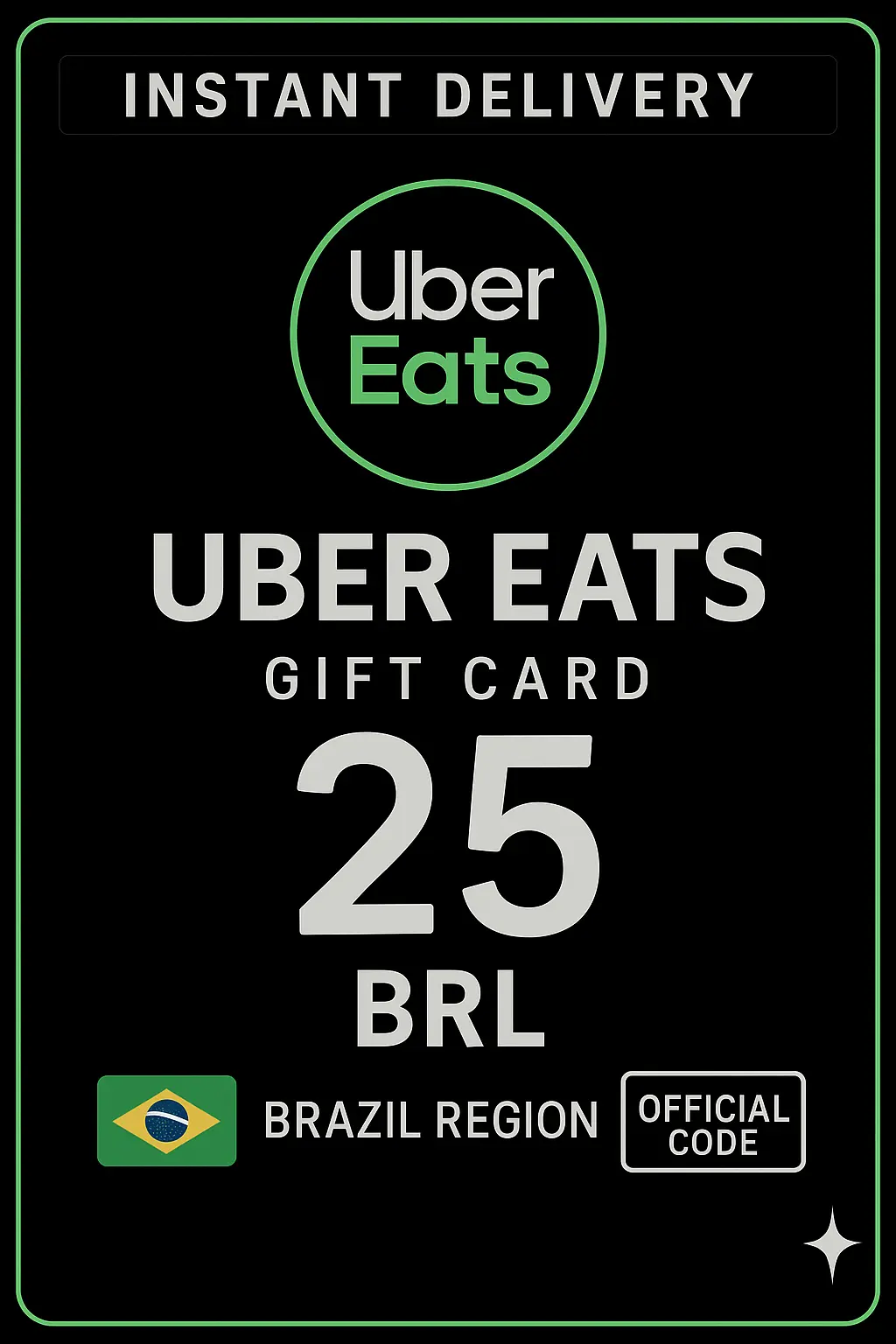 Uber Eats Gift Card - 25 BRL Uber Eats Gift Card - 25 BRL