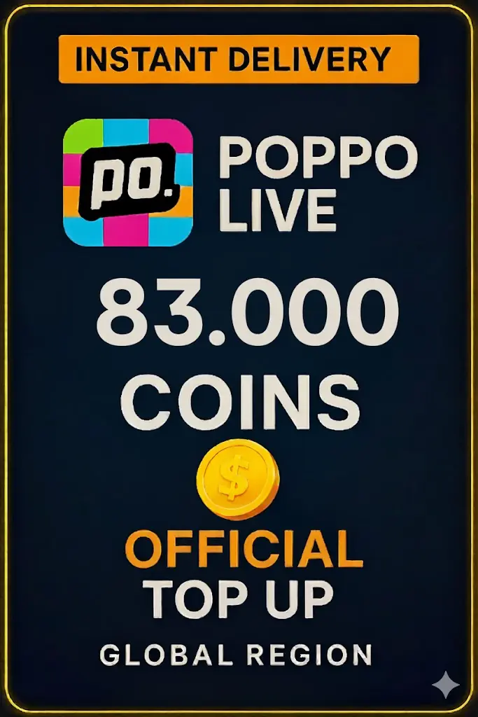 Poppo Live - 83000 Coins (Top-Up) Poppo Live - 83000 Coins (Top-Up)