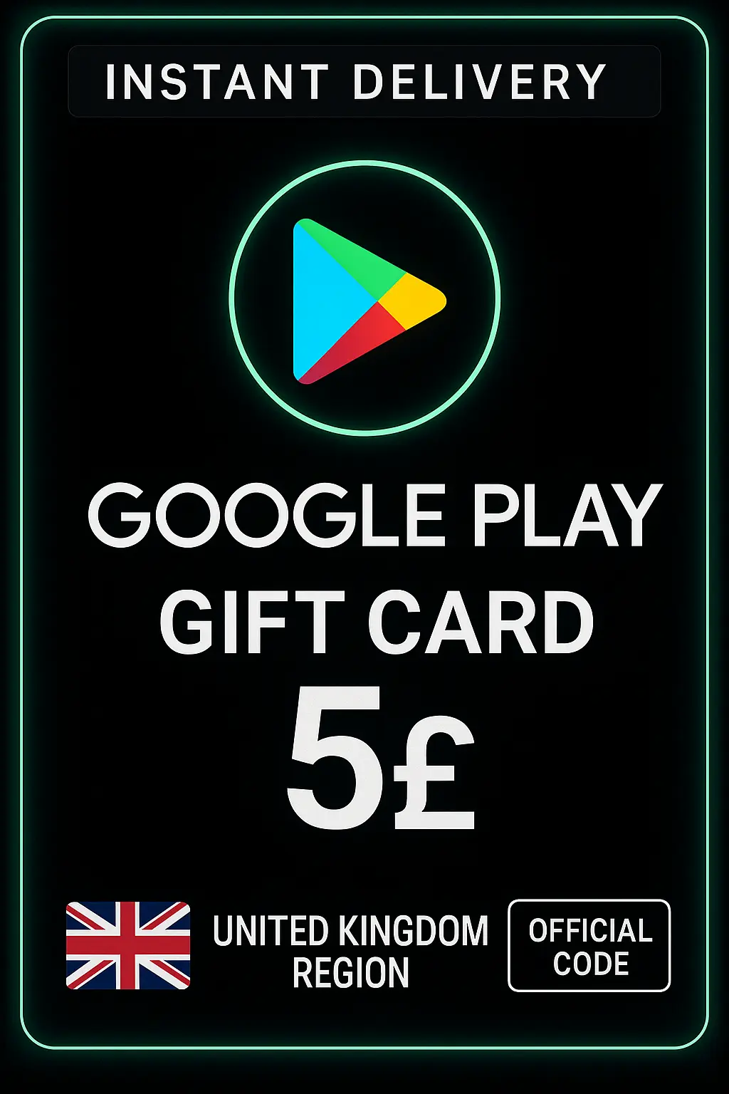 Google Play Gift Card - United Kingdom UK 5 £ Google Play Gift Card - United Kingdom UK 5 £