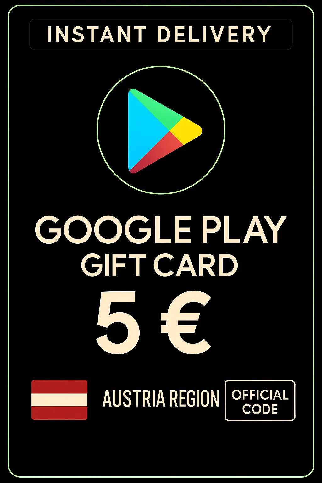 Tarjeta de Regalo Google Play Austria 5 € AT Tarjeta de Regalo Google Play Austria 5 € AT