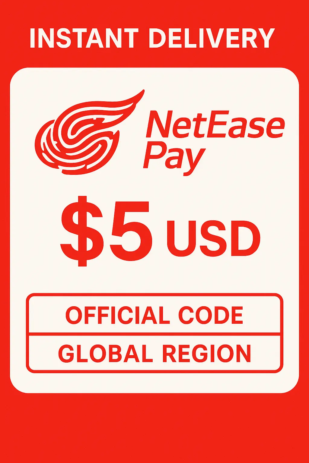NetEase Pay Gift Card - 5$ USD NetEase Pay Gift Card - 5$ USD