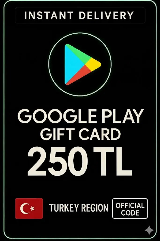 Google Play hediye kodu 250 TRY Google Play hediye kodu 250 TRY