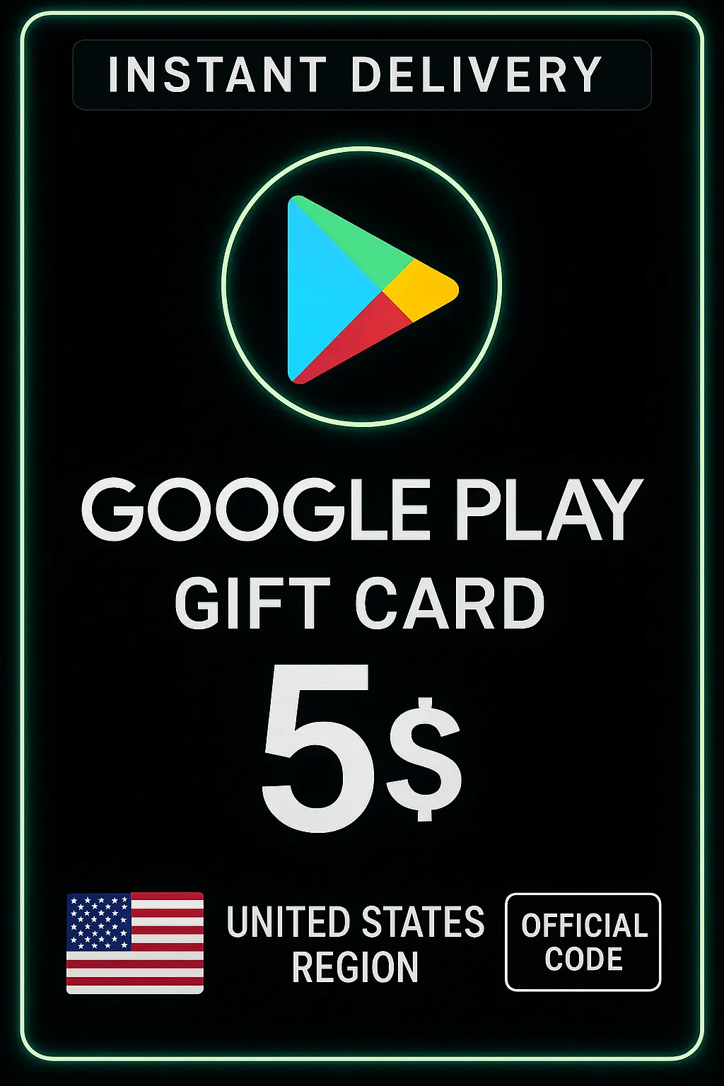 Подарочная карта Google Play - США 5 $ Подарочная карта Google Play - США 5 $