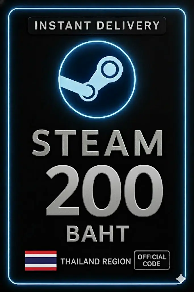 รหัสกระเป๋าสตางค์ Steam ไทย 200 บาท รหัสกระเป๋าสตางค์ Steam ไทย 200 บาท