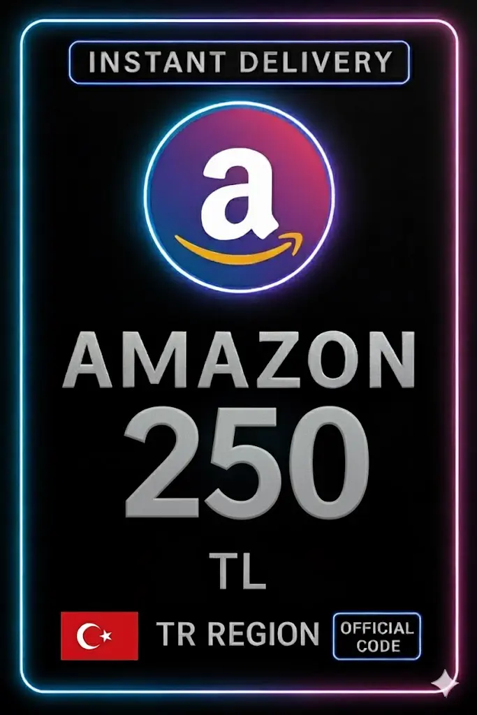 بطاقة هدايا أمازون 250 ليرة تركية بطاقة هدايا أمازون 250 ليرة تركية
