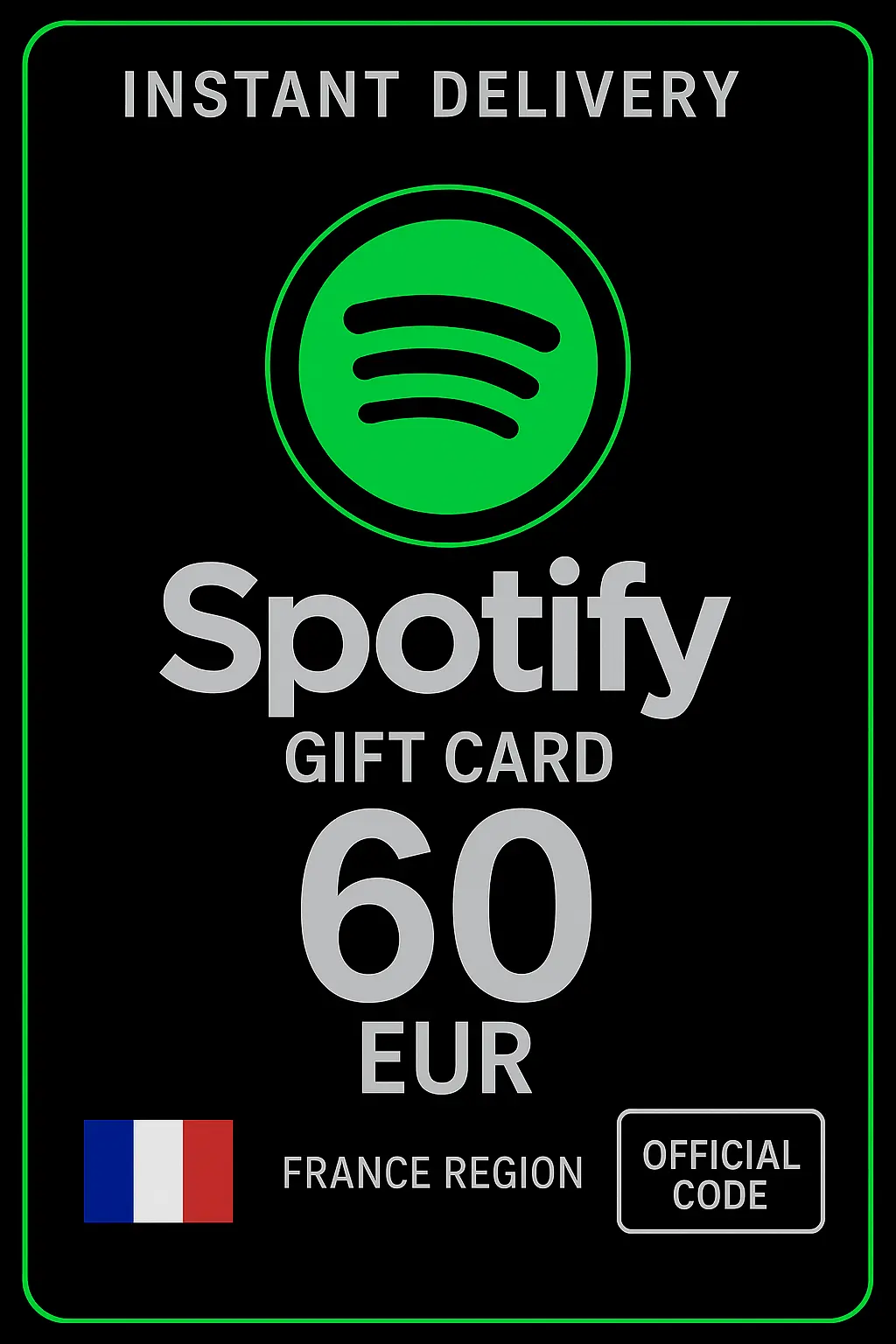 Carte Cadeau Spotify France - 60 EUR FR Carte Cadeau Spotify France - 60 EUR FR