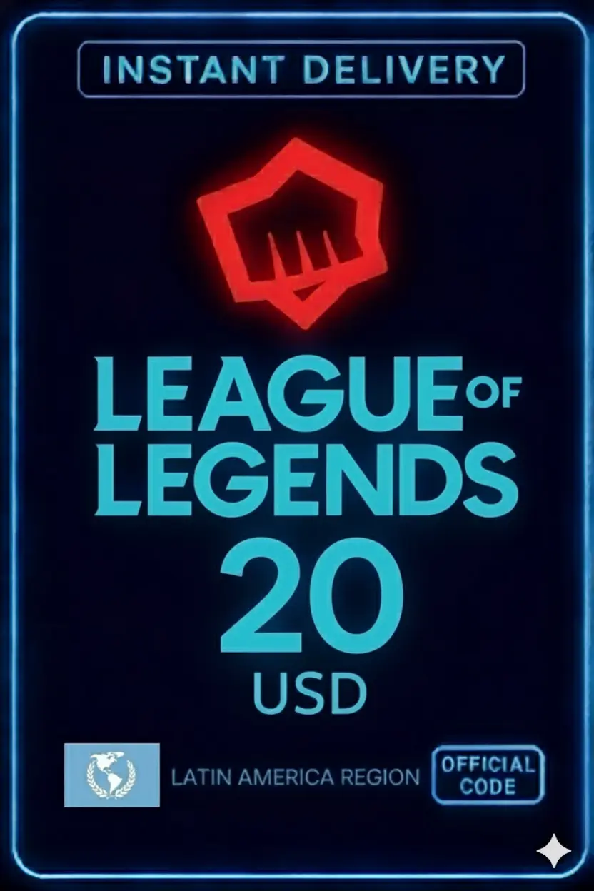 League Of Legends - Carte Cadeau Riot de 20 USD League Of Legends - Carte Cadeau Riot de 20 USD