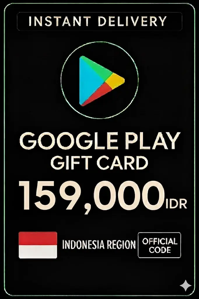 Thẻ quà tặng Google Play - Indonesia IDR 159.000 Thẻ quà tặng Google Play - Indonesia IDR 159.000
