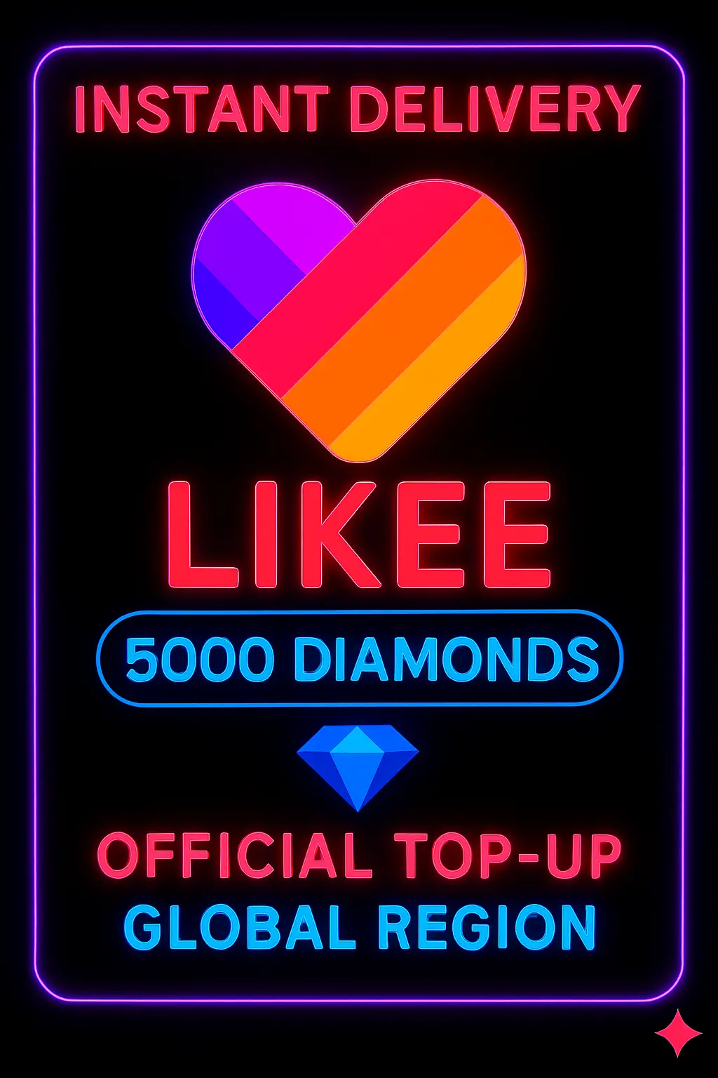 Likee 5000 Diamonds Top-Up (Global) Likee 5000 Diamonds Top-Up (Global)
