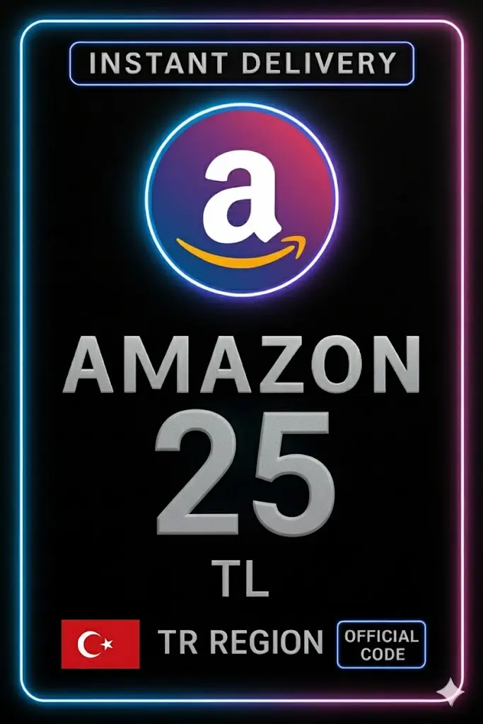 بطاقة هدايا أمازون 25 ليرة تركيّة بطاقة هدايا أمازون 25 ليرة تركيّة