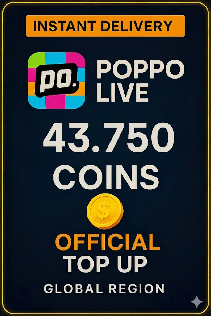 Poppo Live - 43750 Coins (Top-Up) Poppo Live - 43750 Coins (Top-Up)