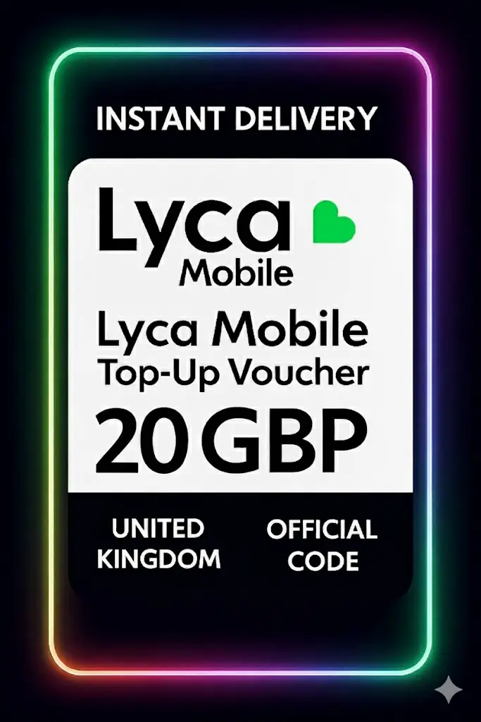 Lyca Mobile Top-Up Voucher - 20 GBP Lyca Mobile Top-Up Voucher - 20 GBP