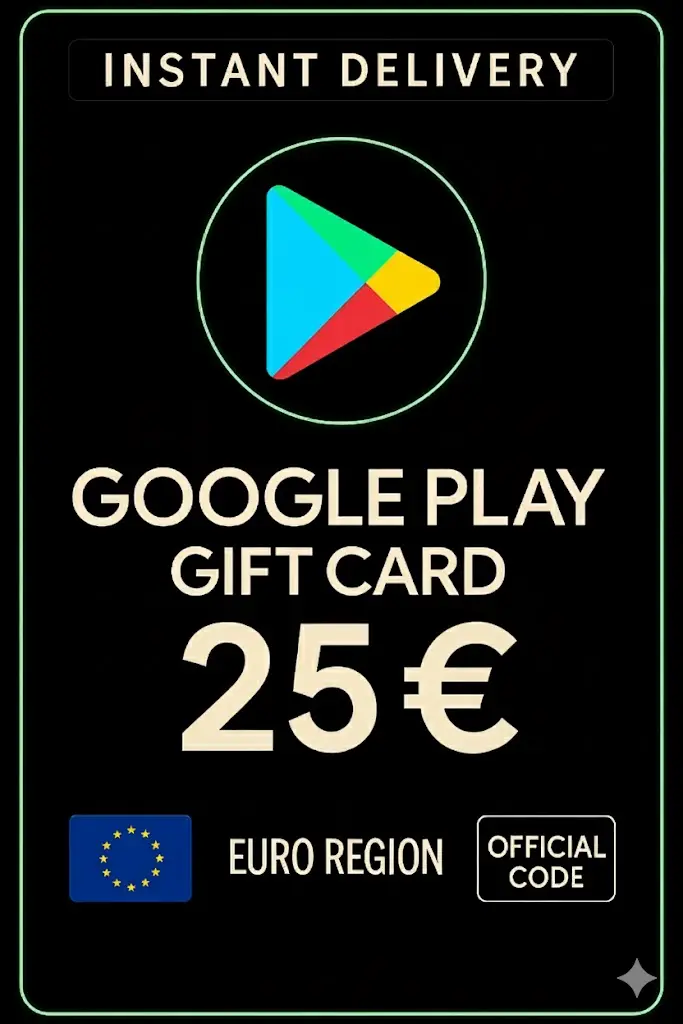 Google Play-presentkort - Europa 25 € Google Play-presentkort - Europa 25 €
