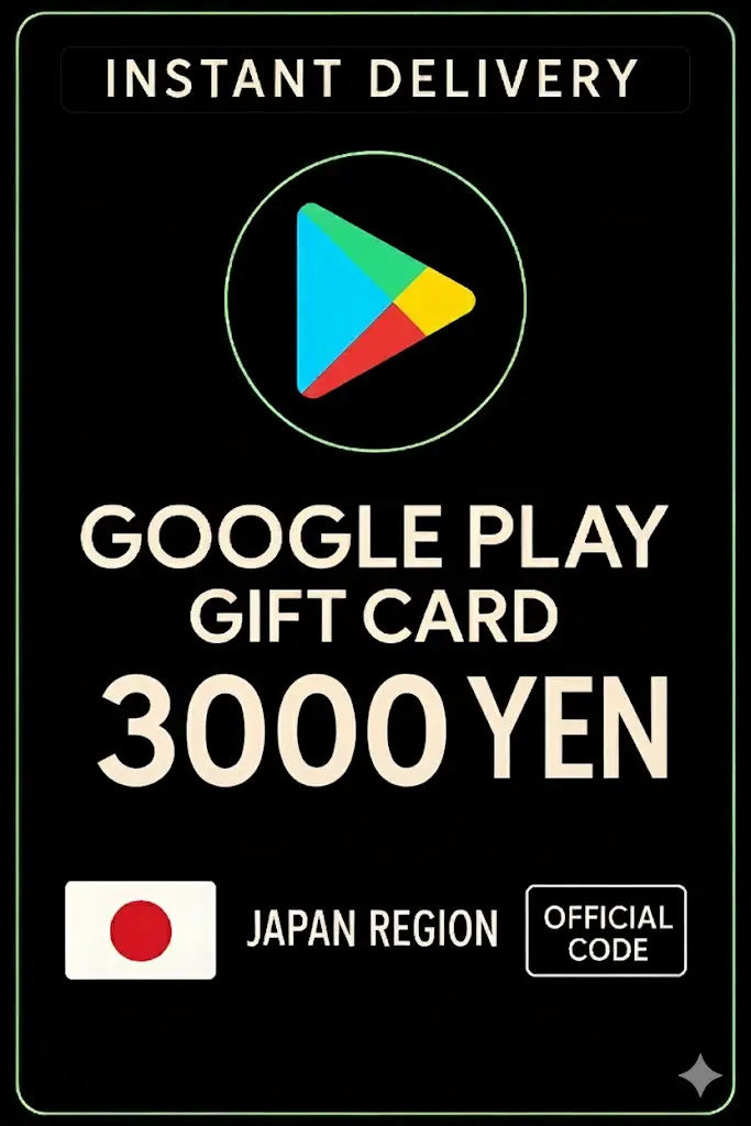 Подарочная карта Google Play - Япония ЙЕН 3000 Подарочная карта Google Play - Япония ЙЕН 3000